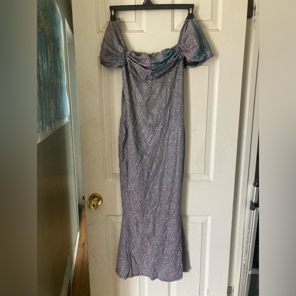 CIDER  blue sparkly formal dress size medium NWT - Picture 1 of 5